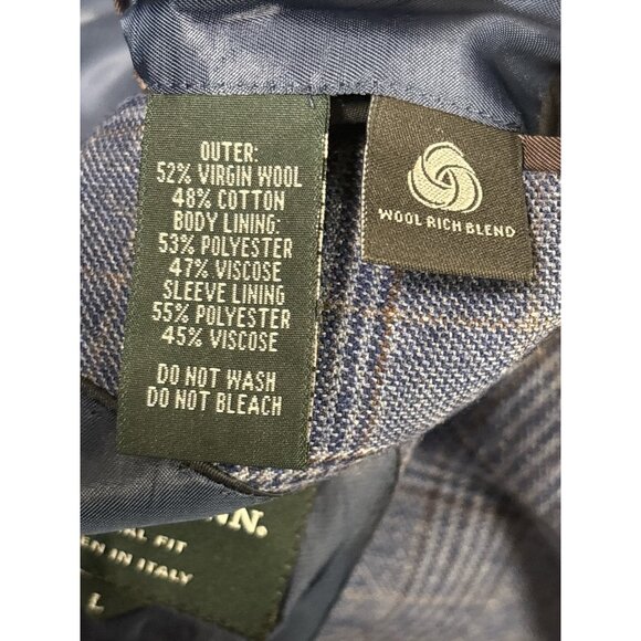 Rodd & Gunn Wool Blend Blazer Men’s L Blue Glen Plaid Check Sport Coat Woven - Picture 8 of 12